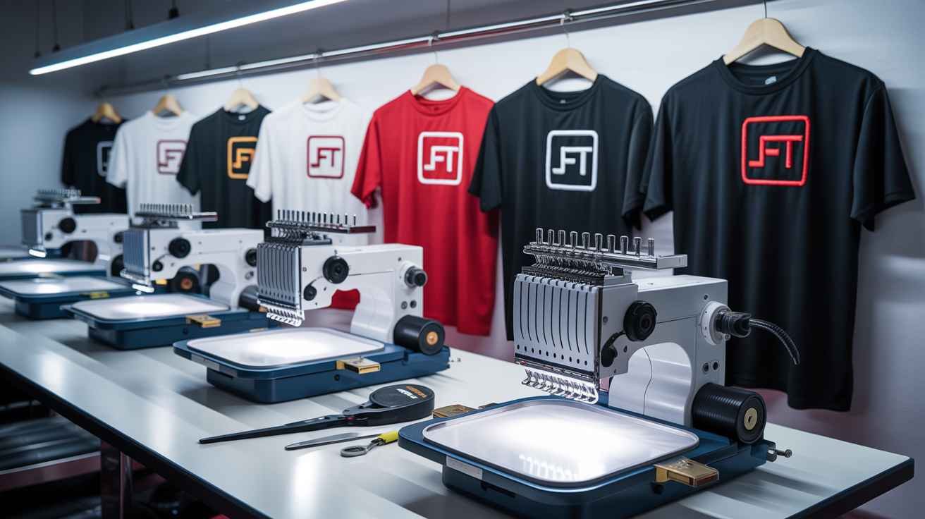 Embroidery and DTF printing service for corporate uniforms and branded apparel