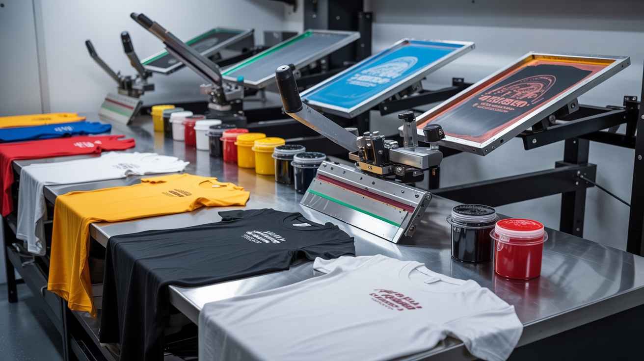 Screen printing service for custom t shirts uniforms and event merchandise